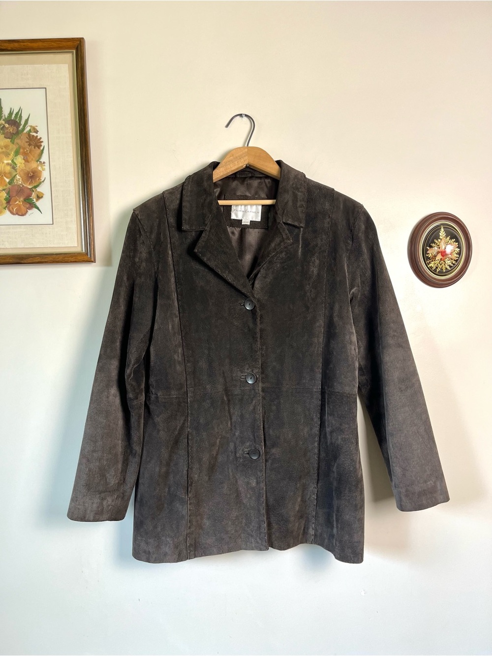 Y2K Fairweather Genuine Leather Dark Brown Blazer Jacket